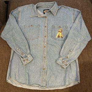 Vintage Golden Retriever Embroidered Button Down
